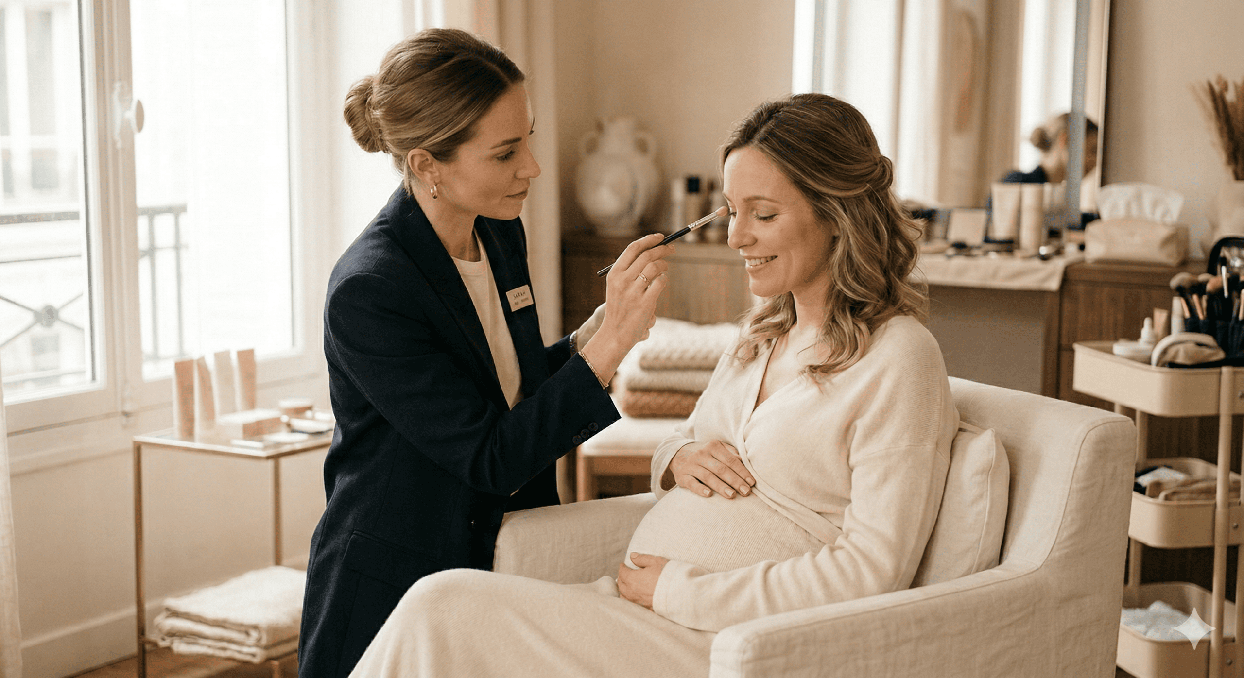 Mise en beauté grossesse studio Toulouse — Emilie Colusso photographe Roquettes